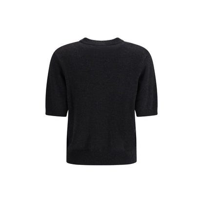 Ganni Gray Merino Wool Sweatshirt