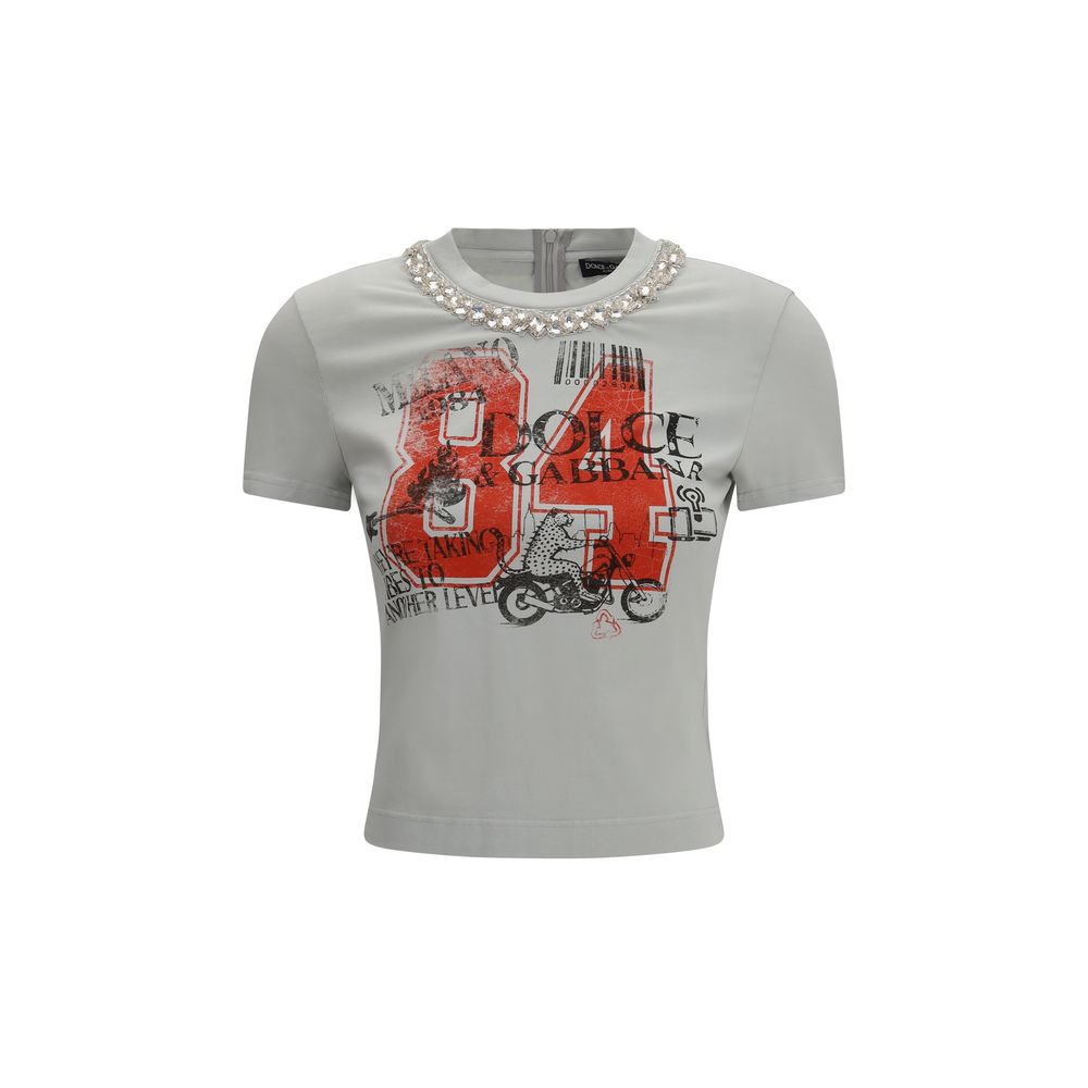 Dolce & Gabbana Gray Cotton T-Shirt