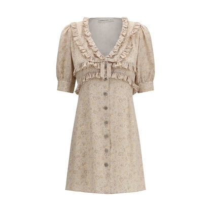 Alessandra Rich Beige Silk Casual Dress