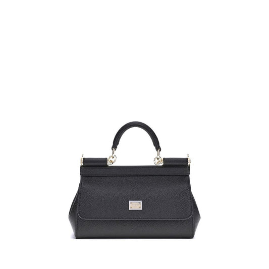 Dolce & Gabbana Black Calf Leather Bos Taurus Handbag