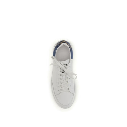 Burberry White Calf Leather Bos Taurus Low Top Sneakers
