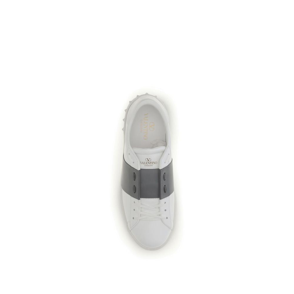 Valentino Garavani White Calf Leather Bos Taurus Low Top Sneakers