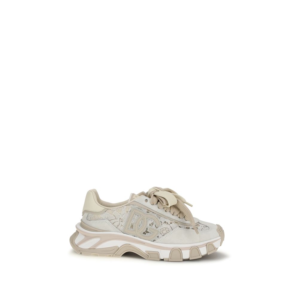 Dolce & Gabbana Beige Polyamide Low Top Sneakers