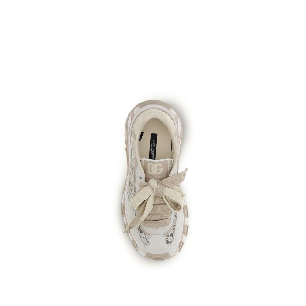 Dolce & Gabbana Beige Polyamide Low Top Sneakers