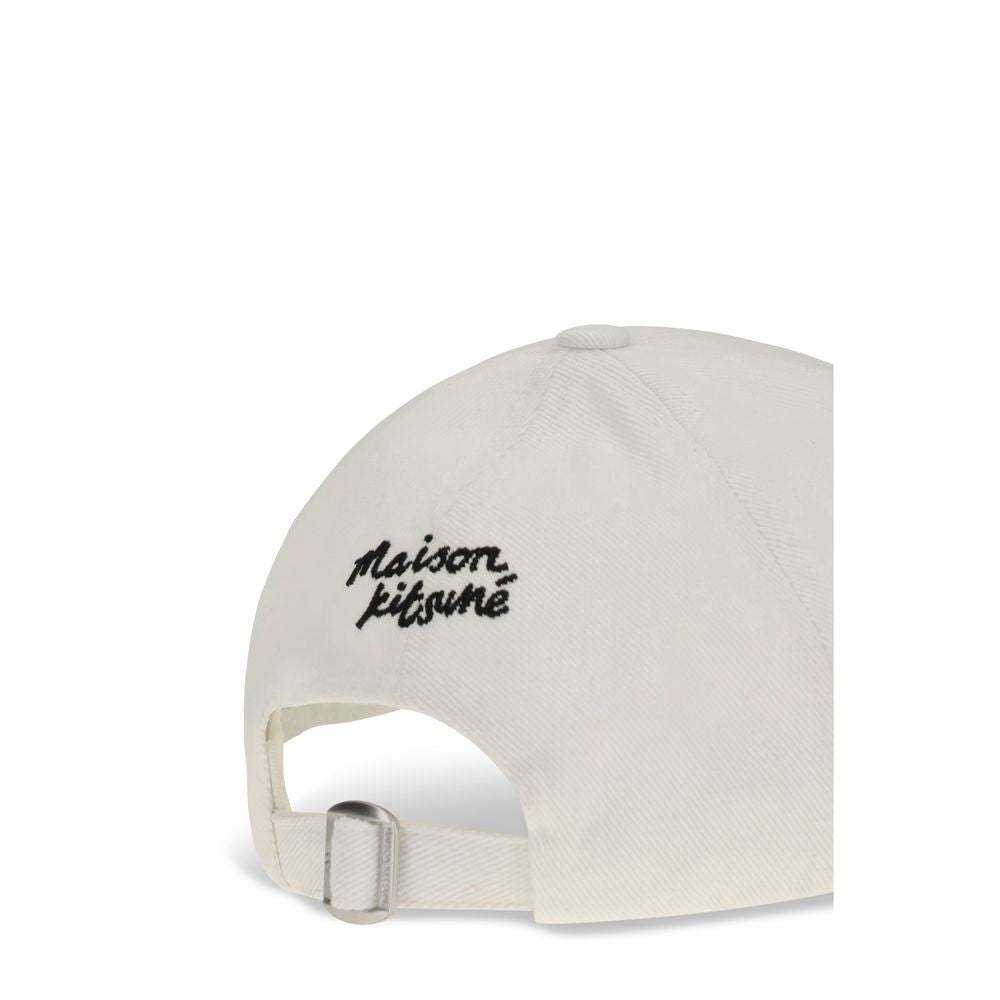 Maison Kitsuné White Cotton Cap (Baseball Hat)