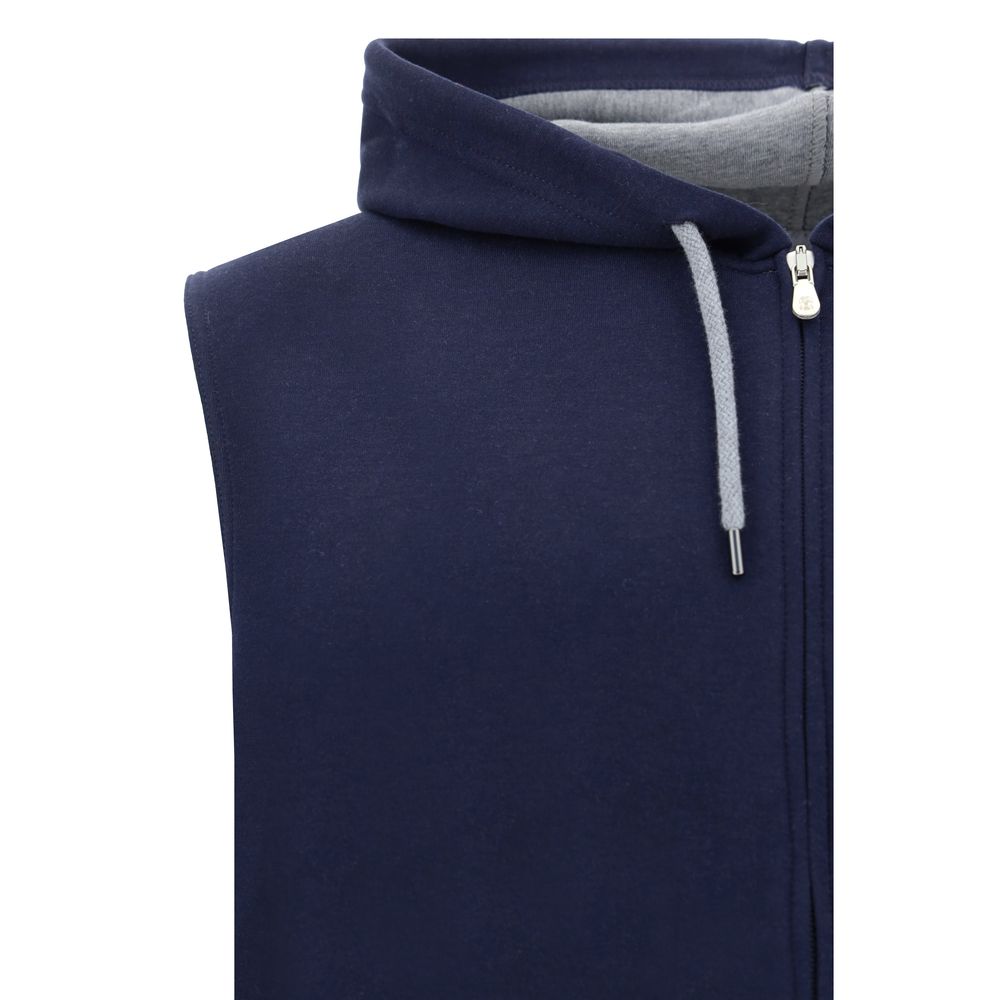 Brunello Cucinelli Blue Cotton Sweatshirt