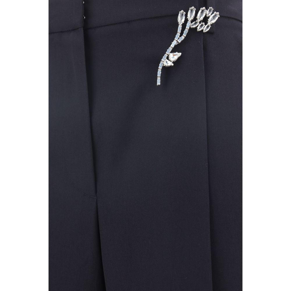 Prada Blue Wool Casual Pants