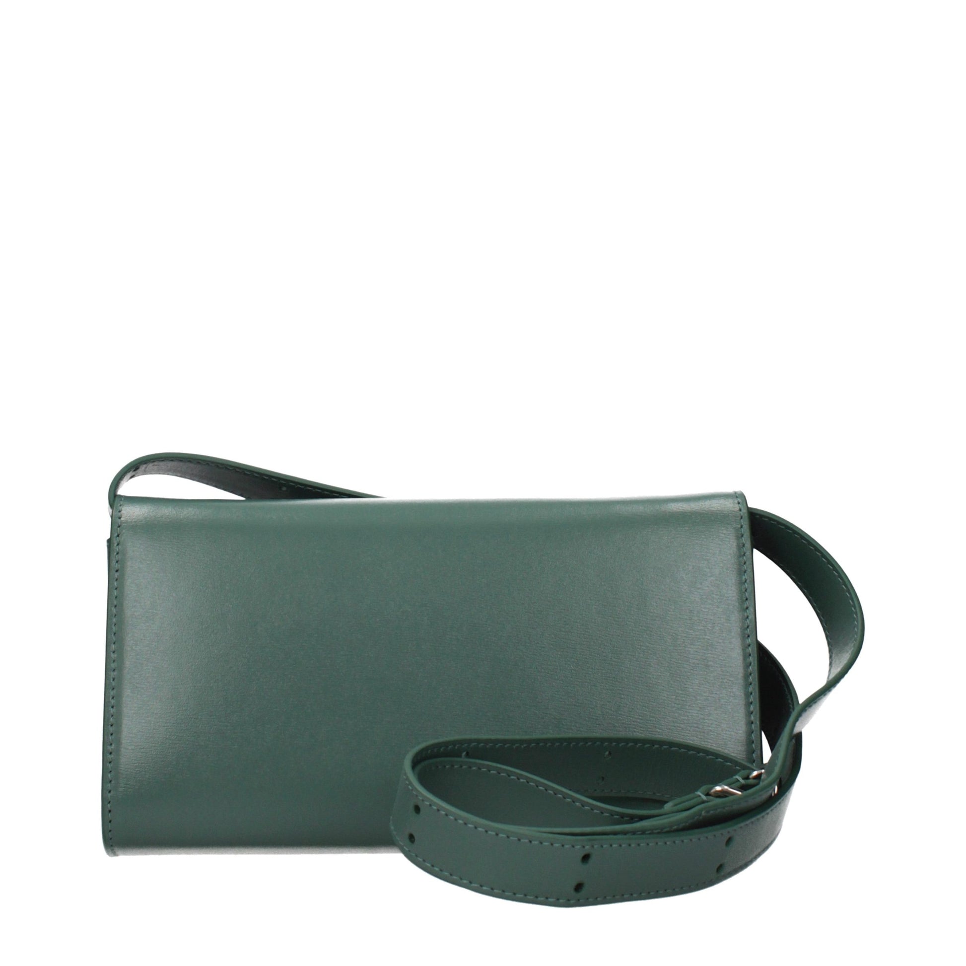Jil Sander Green Leather Clutch Bag