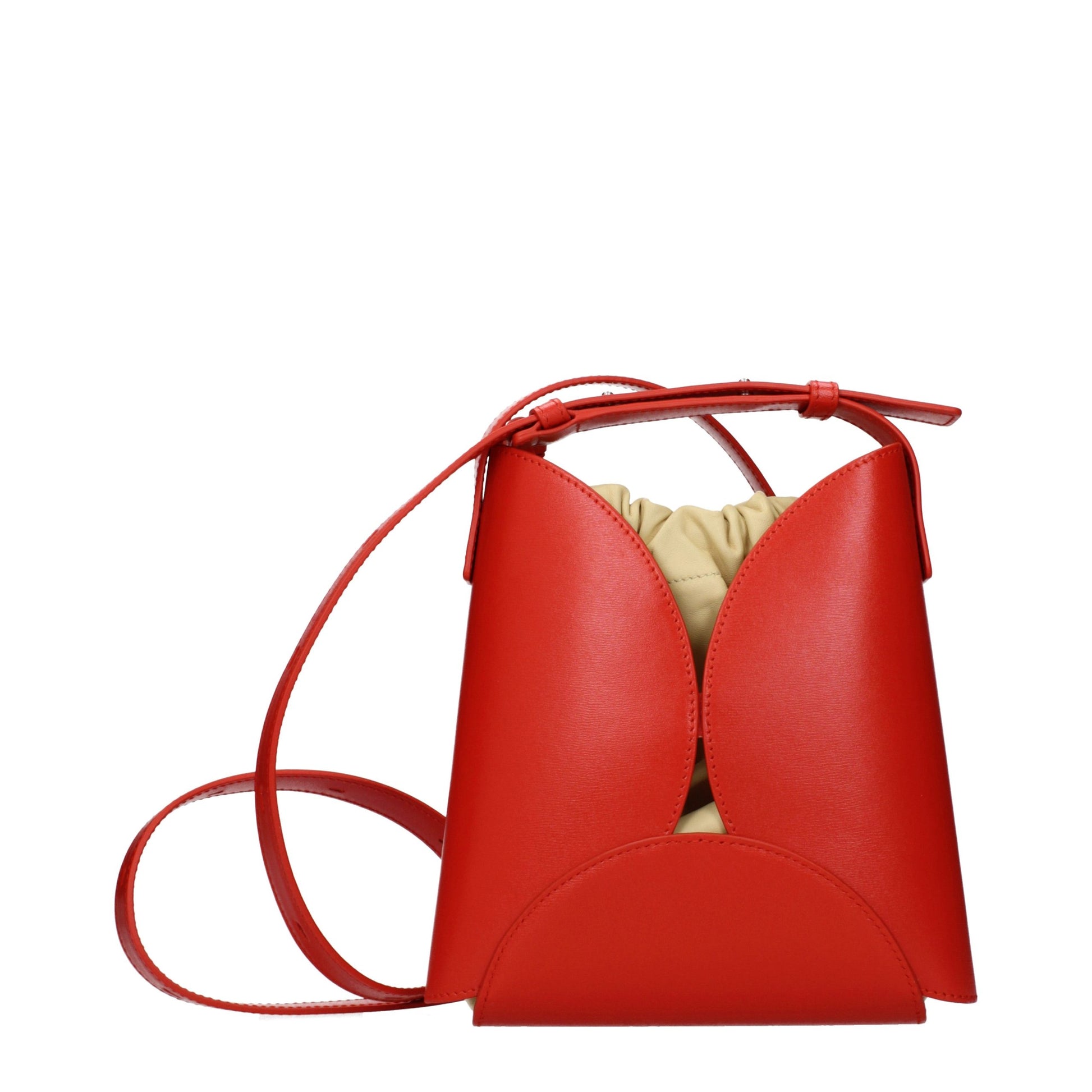 Jil Sander Red Leather Crossbody Bag
