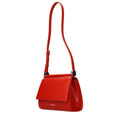 Jil Sander Red Leather Shoulder Bag