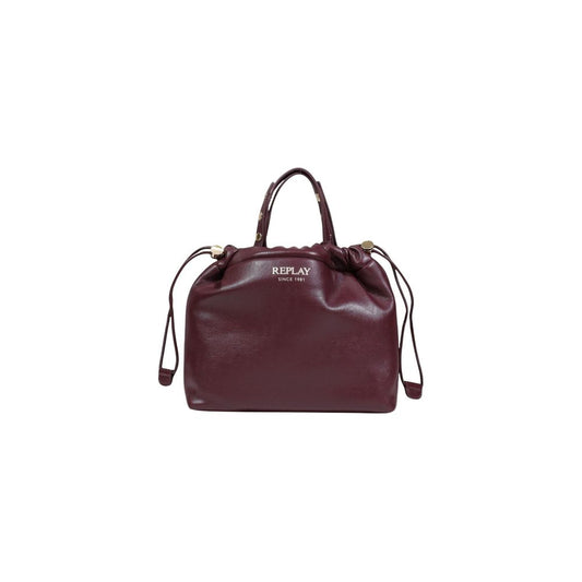 Replay Bordeaux Polyester Handbag