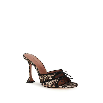 Amina Muaddi Multicolor Silk Platform Sandals