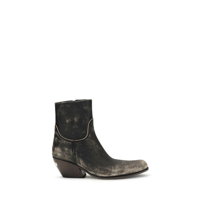 Balenciaga Black Calf Leather Bos Taurus Ankle Boots