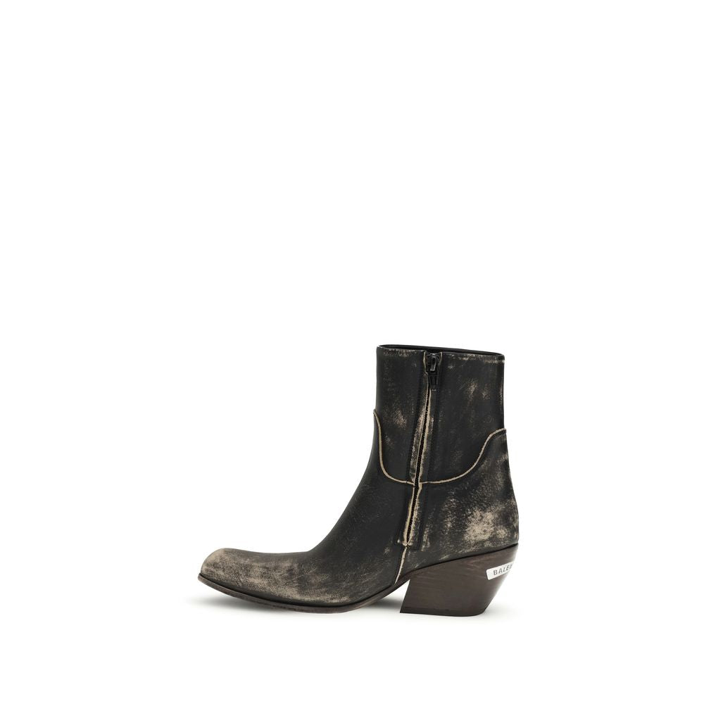 Balenciaga Black Calf Leather Bos Taurus Ankle Boots