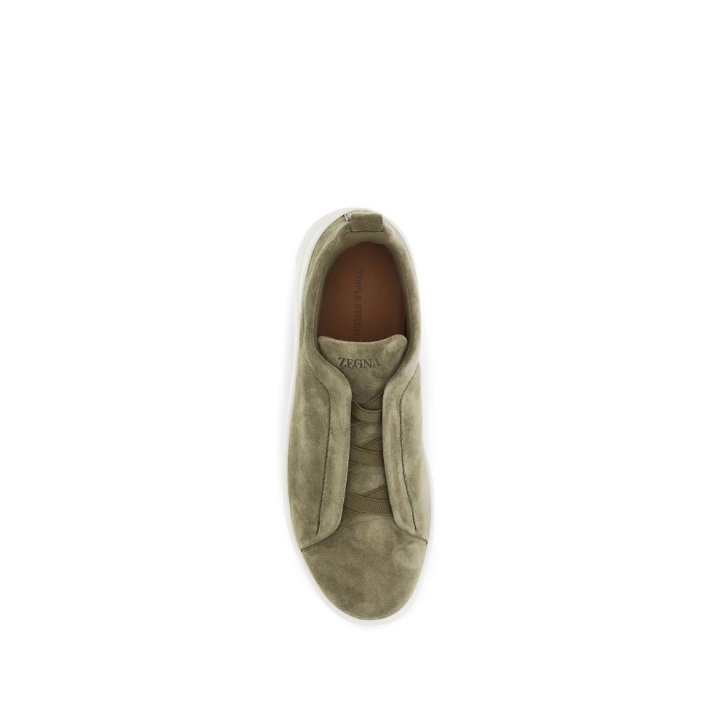 ZEGNA Bicolor Calf Leather Bos Taurus Low Top Sneakers