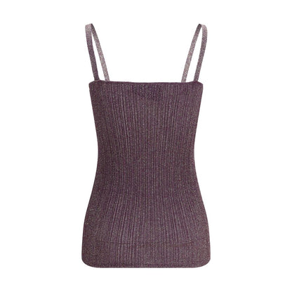 Valentino Purple Viscose Sleeveles T-Shirt