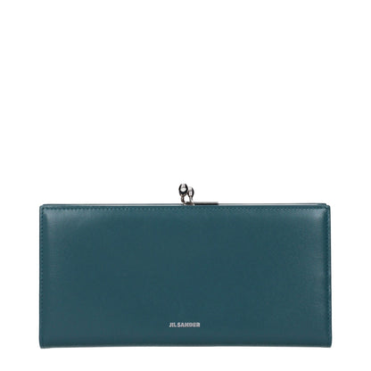 Jil Sander Blue Leather Wallet