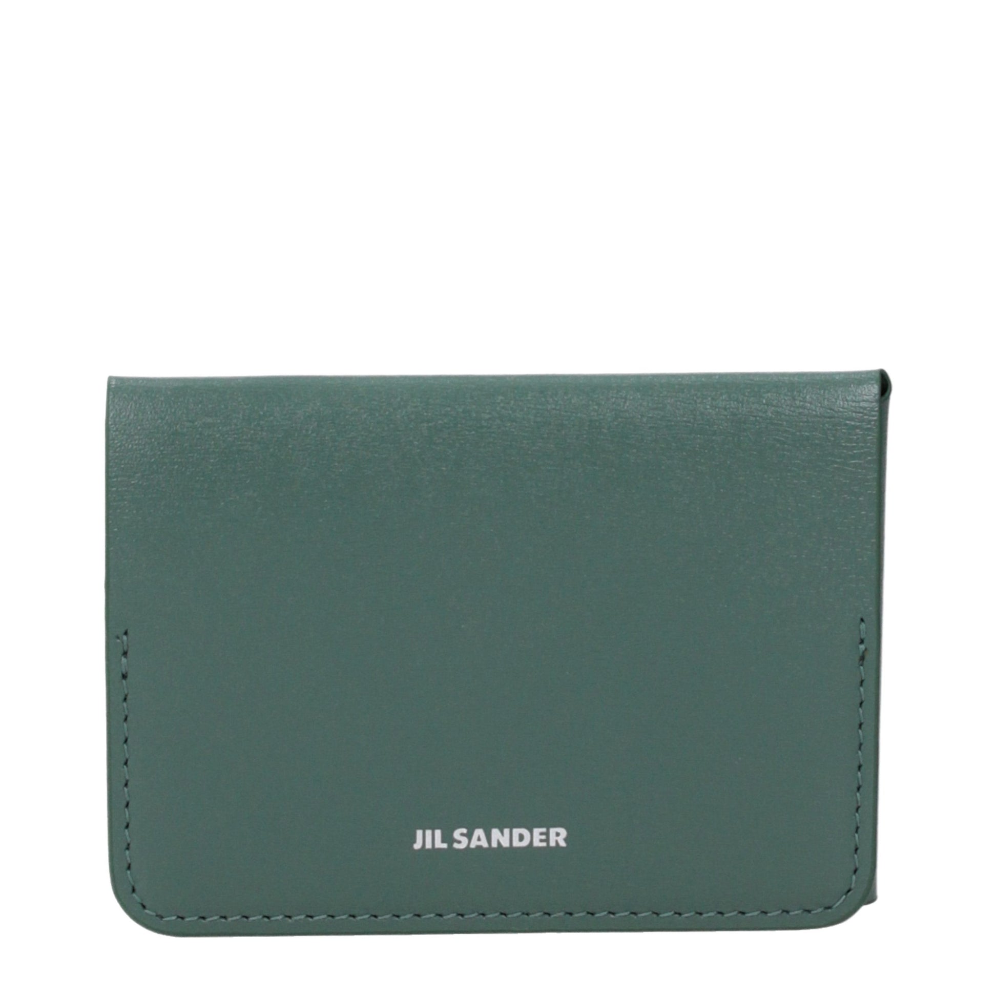Jil Sander Green Leather Cardholder