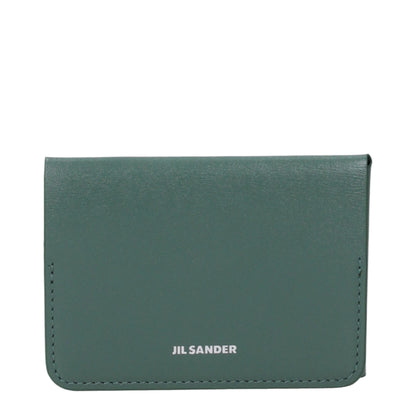 Jil Sander Green Leather Cardholder