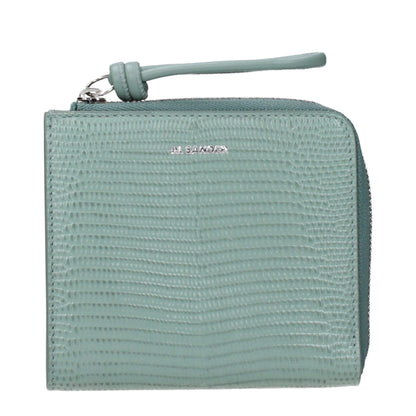 Jil Sander Green Leather Wallet