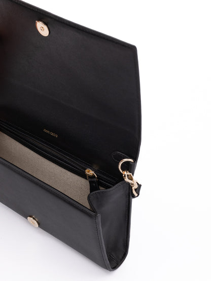 Jimmy Choo Black Avenue Leather Shoulder Strap Bag