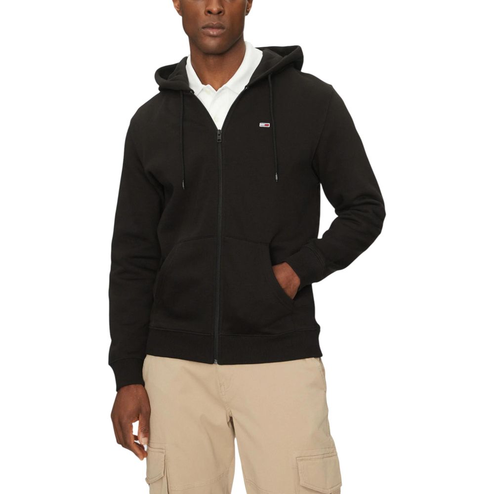 Tommy Hilfiger Jeans Black Cotton Hoodie