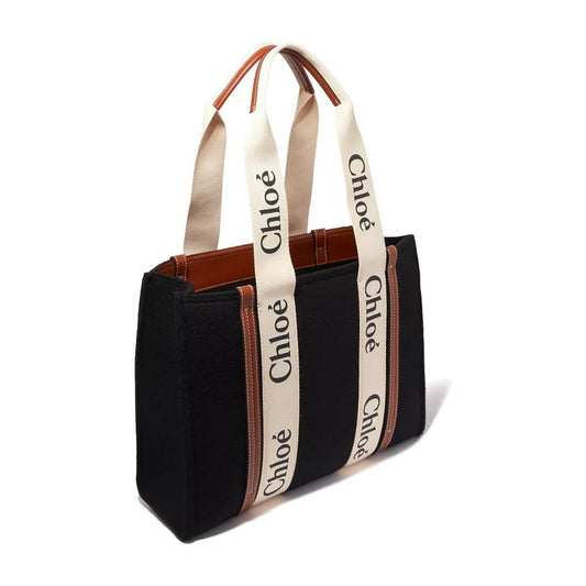 Chloé Black Wool Tote Bag