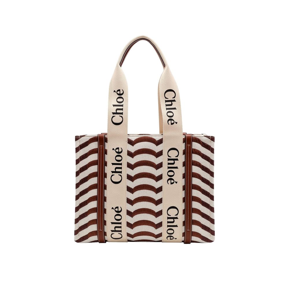Chloé Beige Linen Tote Bag