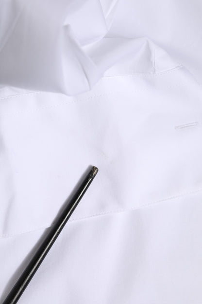 Dolce & Gabbana White Cotton GOLD Long Sleeves Formal Shirt