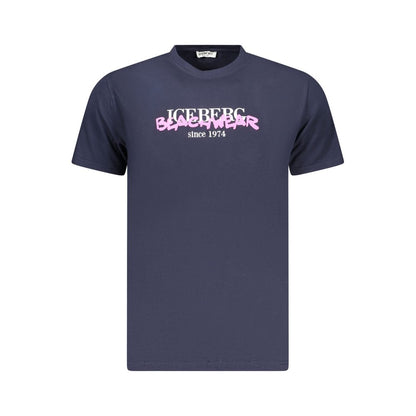 Iceberg Neon Blue Cotton Mens T-Shirt