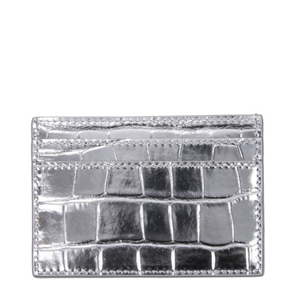Versace Gray Leather Cardholder