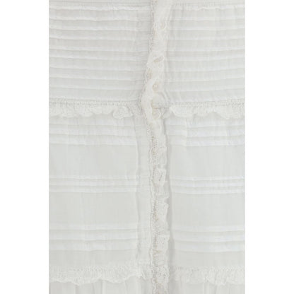 Marant Etoile White Viscose Long Skirt
