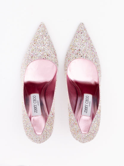 Jimmy Choo Candy Pink Glitter Love 85 Pumps