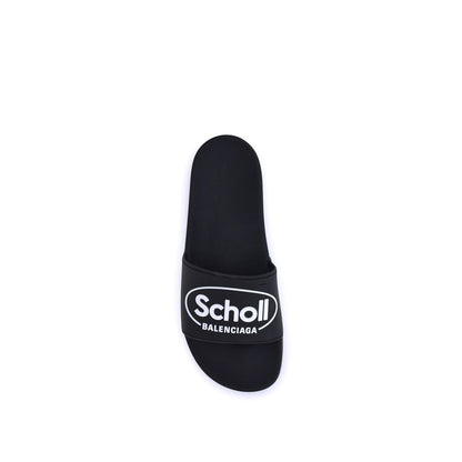 Balenciaga Black Rubber Sandals