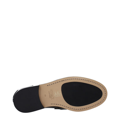 Versace Black Leather Slip-On Loafers