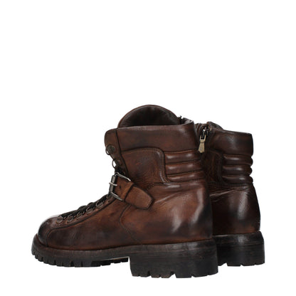Eleventy Brown Leather Ankle Boots