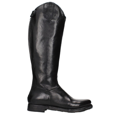 Eleventy Black Leather Over The Knee