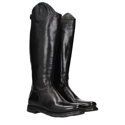 Eleventy Black Leather Over The Knee