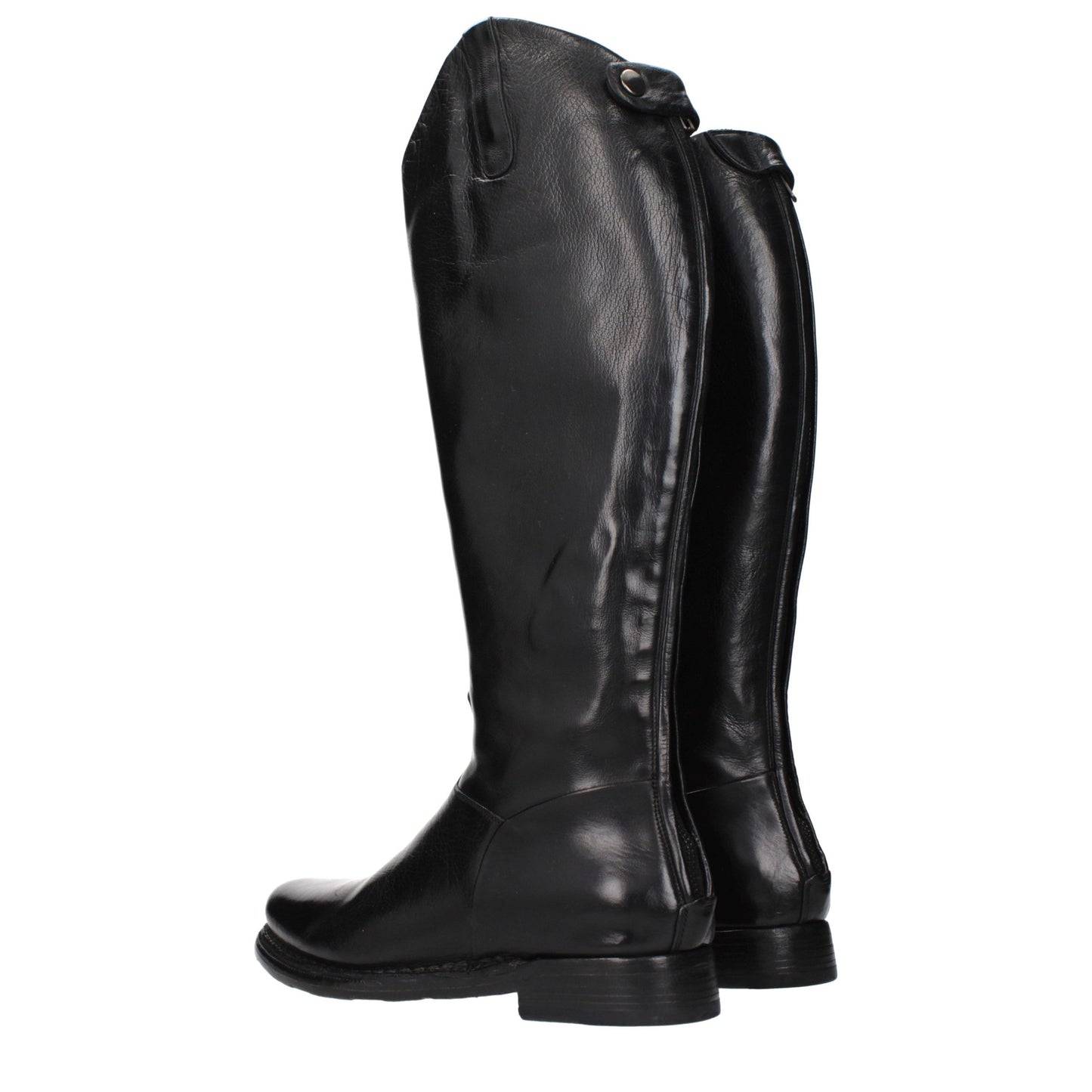 Eleventy Black Leather Over The Knee