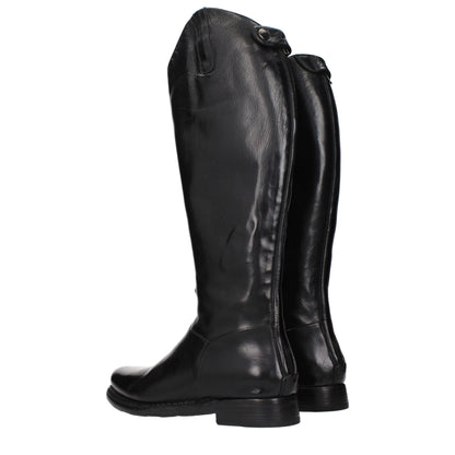 Eleventy Black Leather Over The Knee