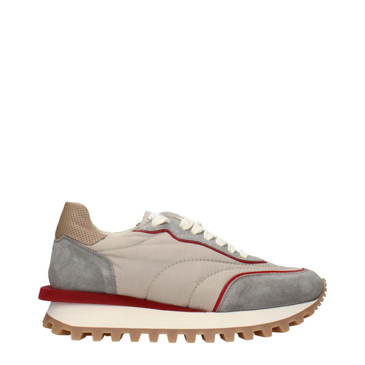 Eleventy Beige Fabric Low Top Sneakers