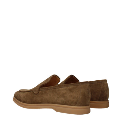 Eleventy Brown Leather Slip-On Loafers