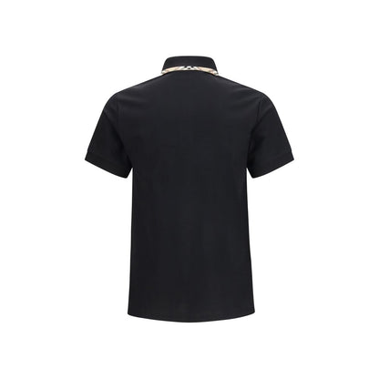 Burberry Black Cotton Polo Shirt