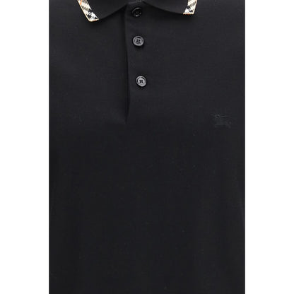 Burberry Black Cotton Polo Shirt