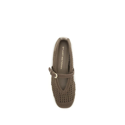 Stuart Weitzman Beige Fabric Ballet Flats