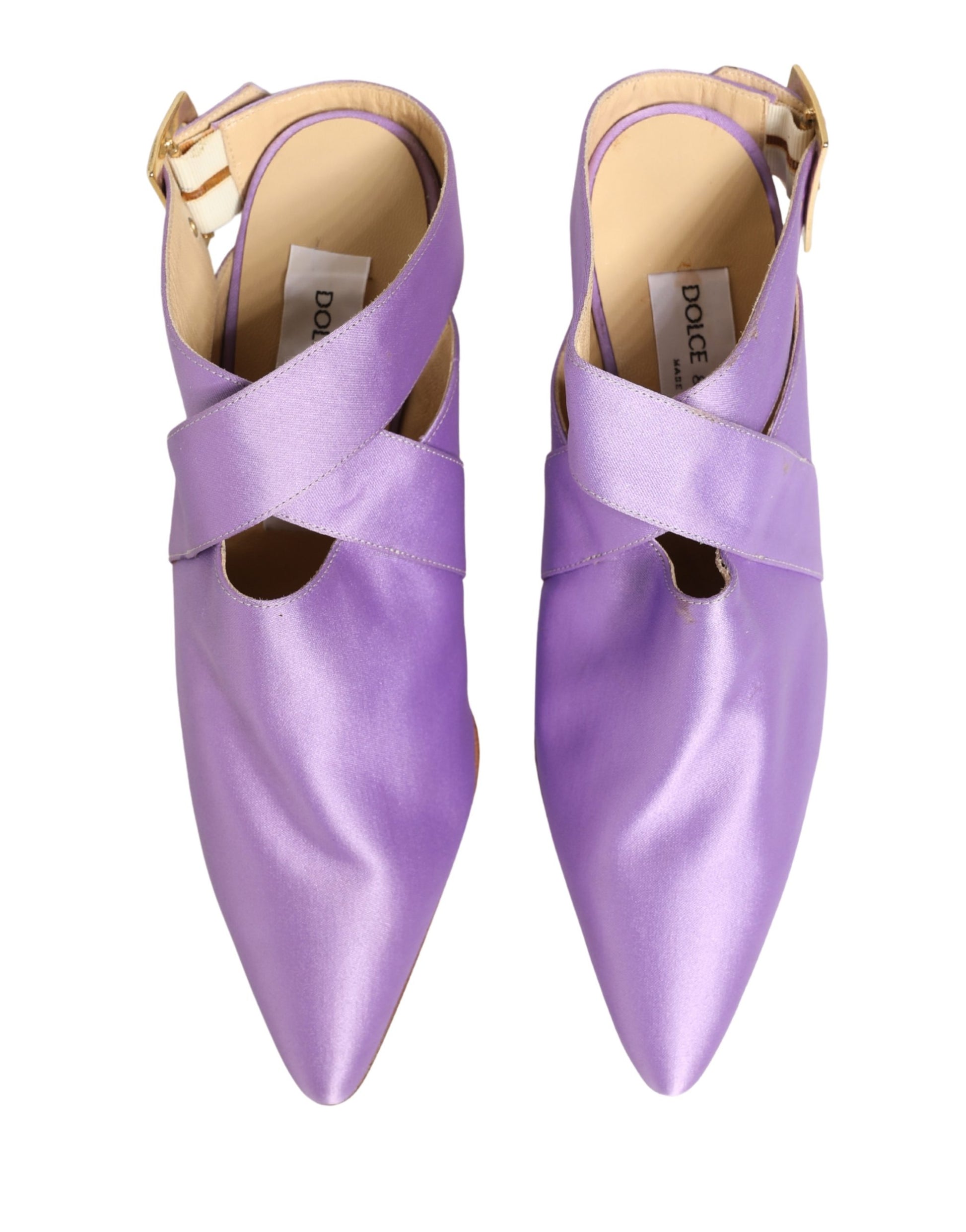 Dolce & Gabbana Purple Satin Sandals Shoes
