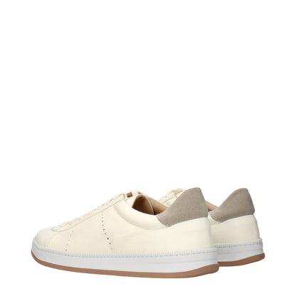 Eleventy Beige Leather Low Top Sneakers