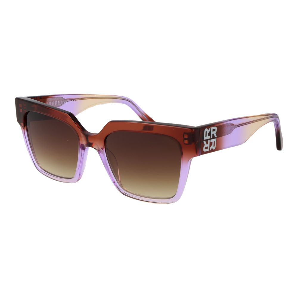 Replay Purple Plastic Sunglasses