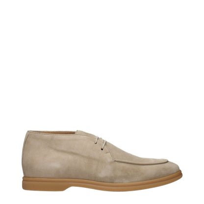 Eleventy Beige Leather Lace-Up Boots
