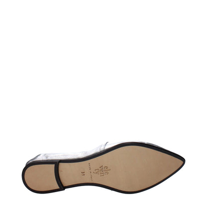 Eleventy Gray Leather Slip-On Loafers